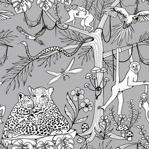 Line-art Gray Wildlife - Large Scale