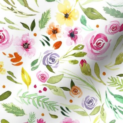 Tossed Floral | Rose Pansy Wildflowers |Birthday Babe | Renee Davis