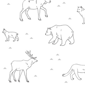 PNW Lineart Safari (XL for Wallpaper)