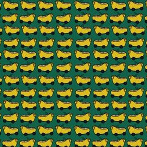 yellow skate green background