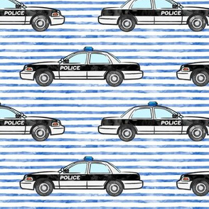 Police cars on blue stripes - LAD20