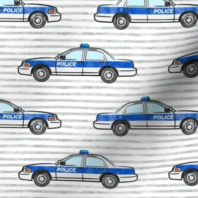 Police cars on grey stripes - LAD20