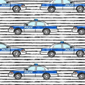 Police cars on black stripes - LAD20