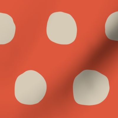 Jumbo Dots in tangerine/khaki