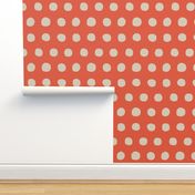 Jumbo Dots in tangerine/khaki