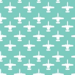 A-10 Warthog - white on turquoise