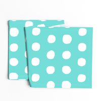 Jumbo Dots in aqua/white