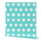 Jumbo Dots in aqua/white