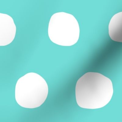 Jumbo Dots in aqua/white