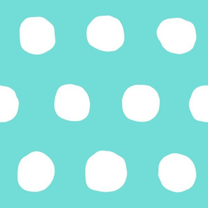 Jumbo Dots in aqua/white