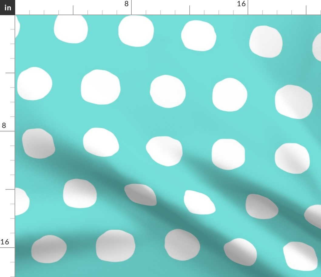 Jumbo Dots in aqua/white