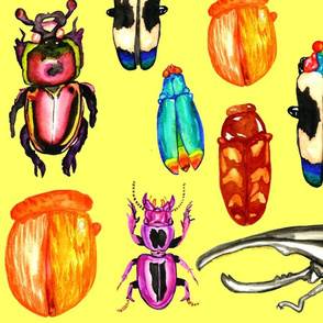 Beetles - Pastel  Yellow