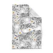 Zebras - Mustard & Grey (Large Version)