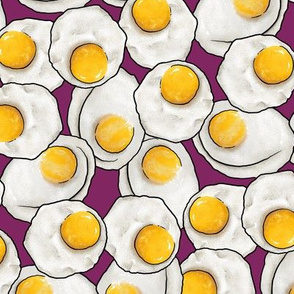 Fried eggs feast on Purple, Large