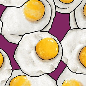 Fried eggs feast on Purple, XL