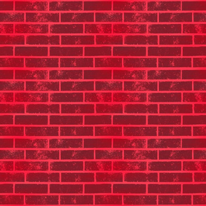 Red & Neon Pink Brick Wall Bricks Pattern (Small Scale)