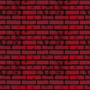 Red & Black Brick Wall Bricks Pattern (Small Scale)