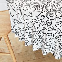 line art safari (large) jungle doodle wall black large scale