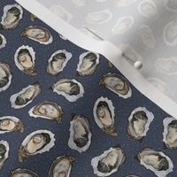 Oysters and pearls in deep blue sea, small