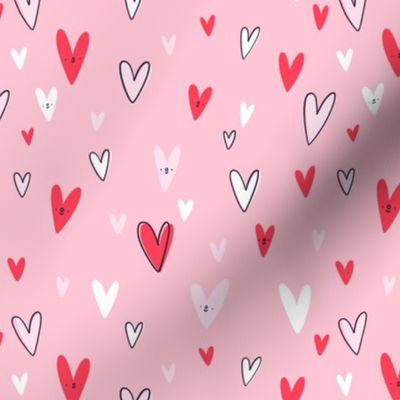 Lovely hearts pink pattern