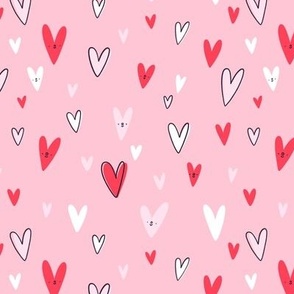 Lovely hearts pink pattern