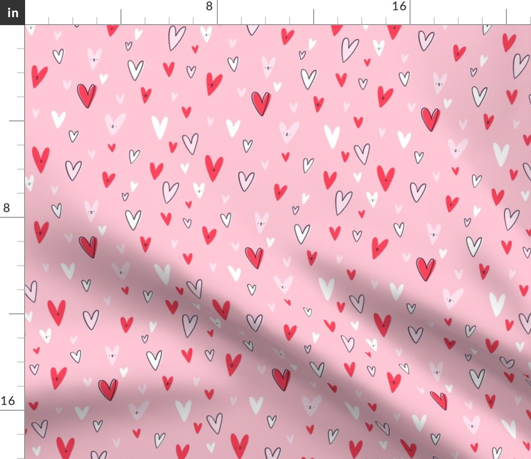 Lovely hearts pink pattern