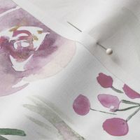 Blush Spring in Versailles watercolor flowers ★ painted tender florals for modern home decor, bedding, nursery