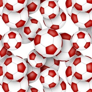 red white soccer balls