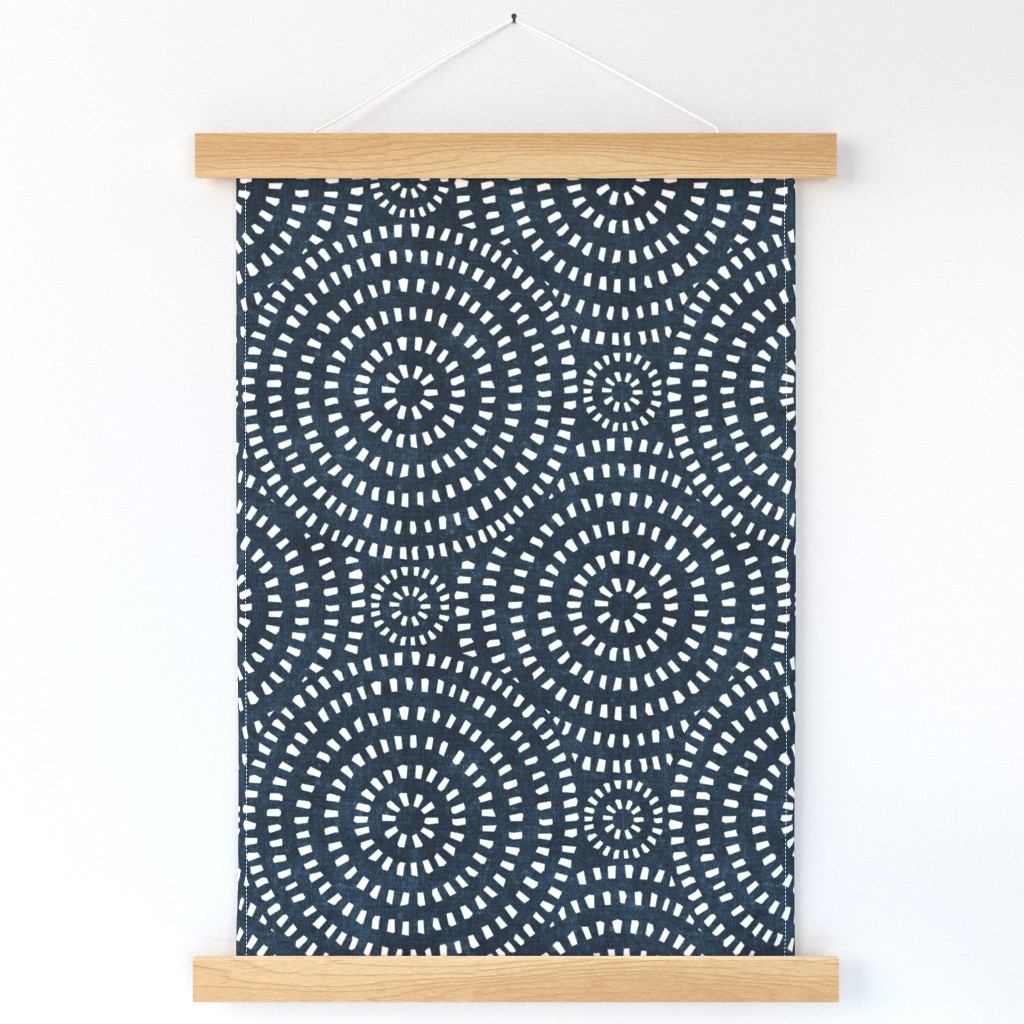 bohemian tiles - circular - navy - LAD20