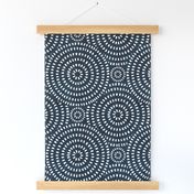 bohemian tiles - circular - navy - LAD20