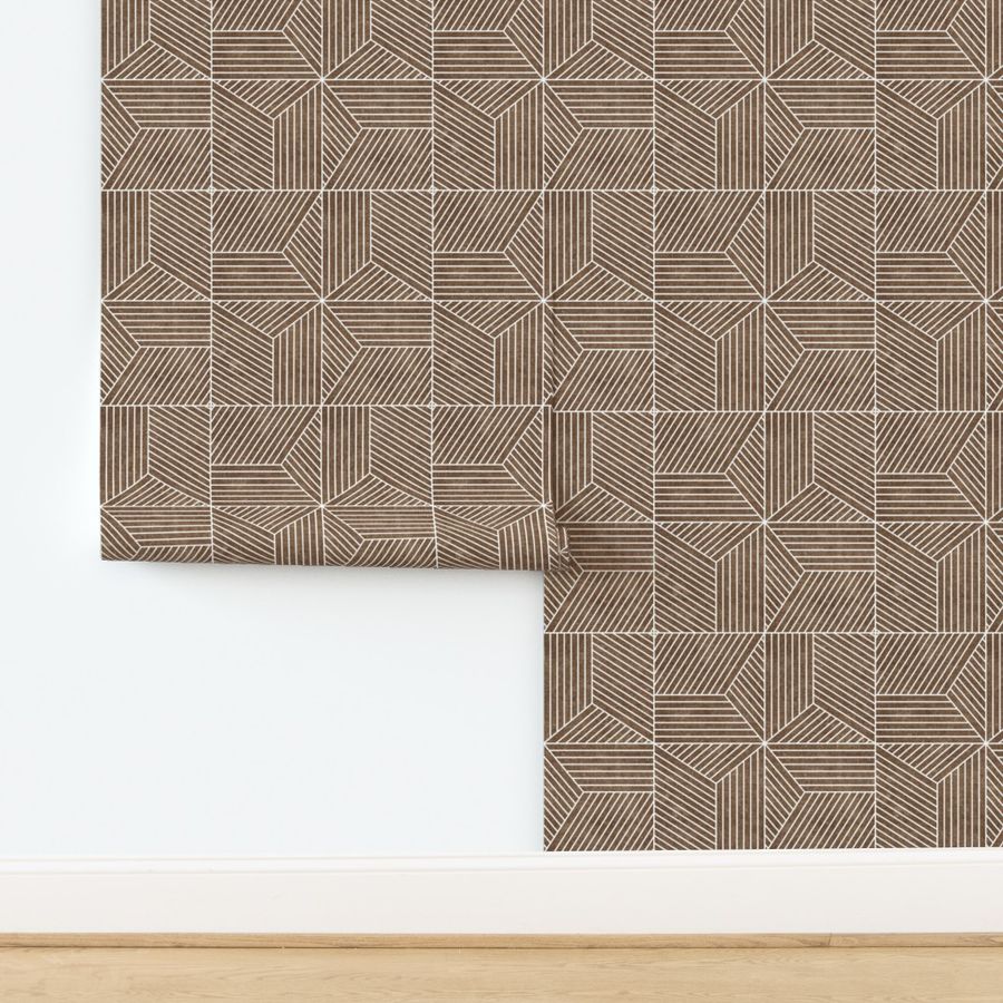 bohemian tiles - geometric tile - warm brown - LAD20