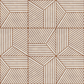 bohemian tiles - geometric tile - rust/bone - LAD20