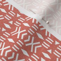 GEOMETRIC MUDCLOTH LINEN CORAL