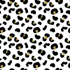 LITTLE modern leopard print fabric - black and gold 
