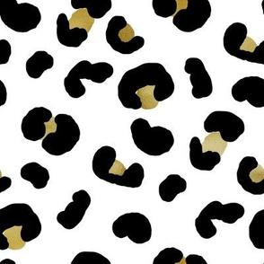 SMALL modern leopard print fabric - black and gold 