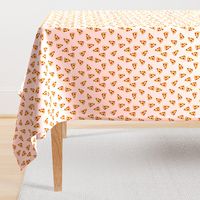 pizza fabric - pepperoni fabric with dripping cheese - pink