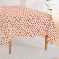 pizza fabric - pepperoni fabric with dripping cheese - pink