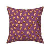 pizza fabric - pepperoni fabric with dripping cheese - purple