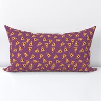 pizza fabric - pepperoni fabric with dripping cheese - purple