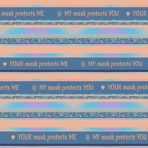 "My mask protects you - Your mask protects me"  seamless pattern for non-medical face masks