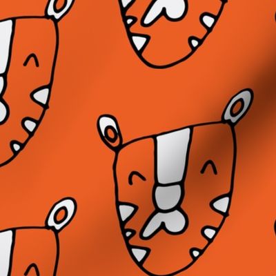 Safari Line Art - Tiger Orange