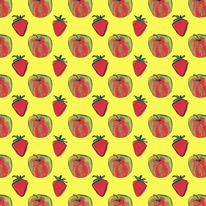 Apples and strawberries yellow