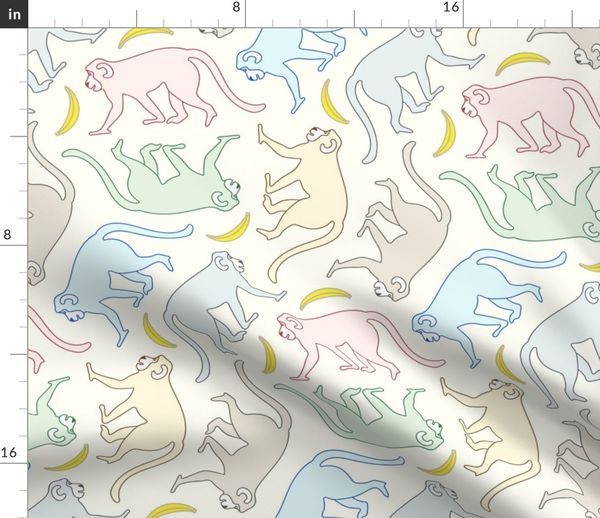 Go Bananas! Monkey Pastel Design from - Spoonflower