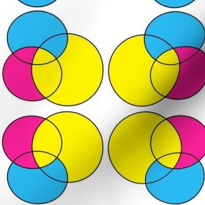 Mod Circles Yellow Blue Pink