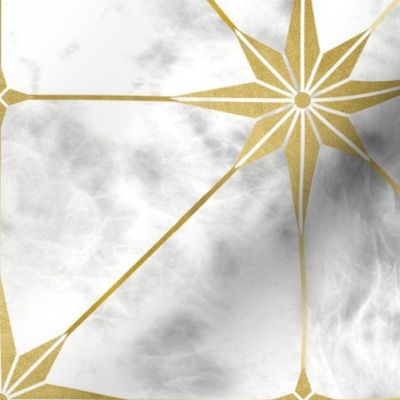 White marble and gold star