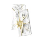 White marble and gold star