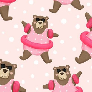 Swim bears - pink