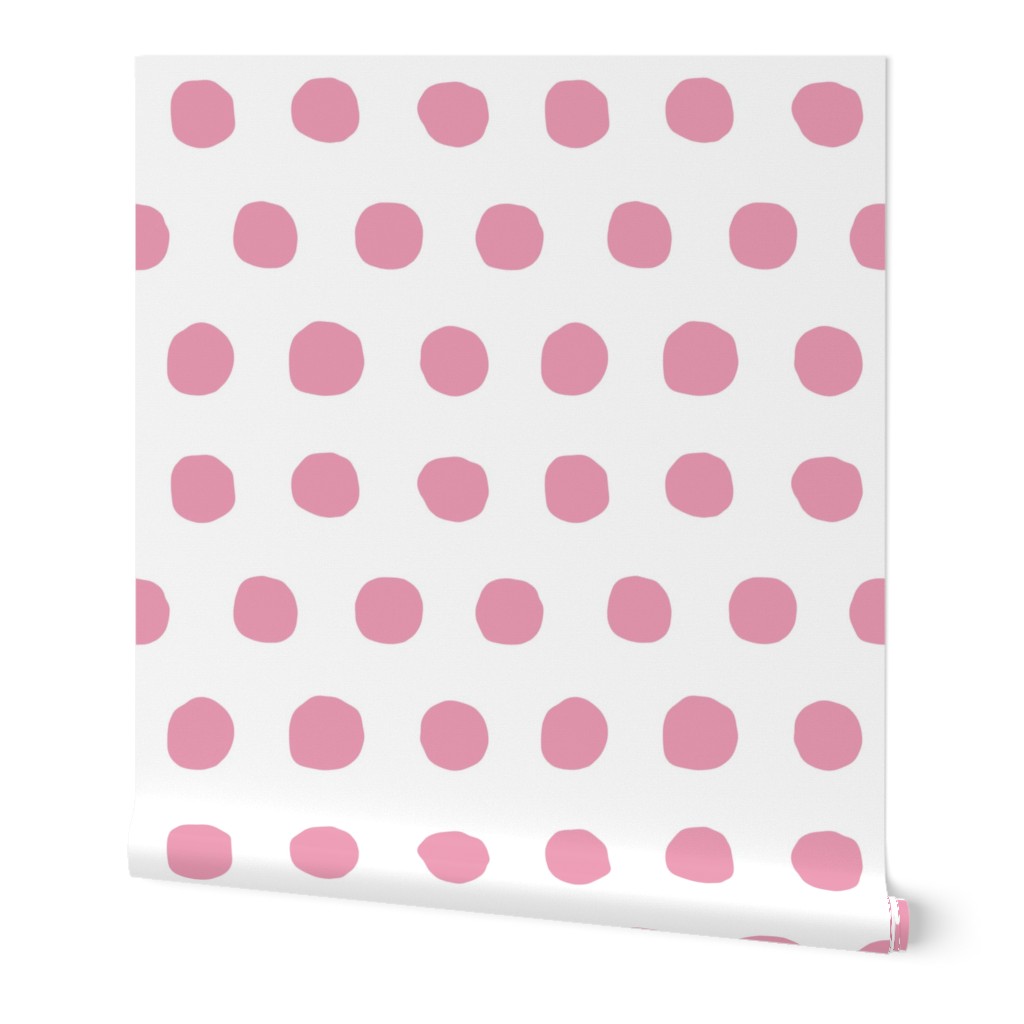 Jumbo Dots in peony/white