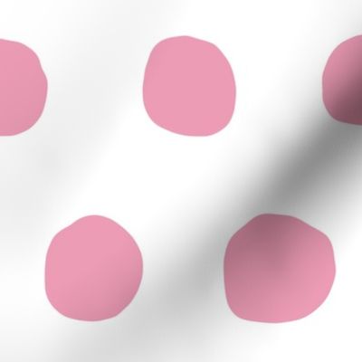 Jumbo Dots in peony/white