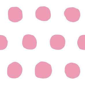 Jumbo Dots in peony/white